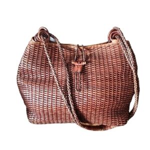 HP. Luna Borsa Genuine Leather Wicker Bag